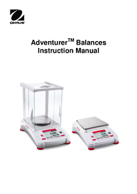 Thumbnail of document Manual - Adventurer Series, OHAUS Analytical Balance
